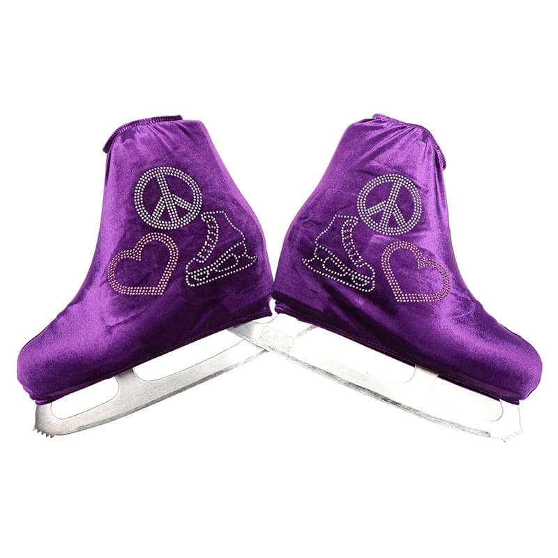 Nasinaya Copriscarpe per Pattinaggio Artistico, Protezione in Velluto per Bambini e Adulti, Accessori per Pattini con Strass Luccicanti