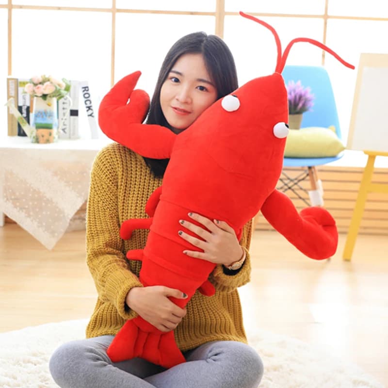 30/55/80 centimetri Sveglio Del Fumetto Aragosta Peluche Bambola Morbido Farcito Mare Animale Aragosta Cuscino Creativo Cuscino Decor Per Bambini Regalo Di Compleanno