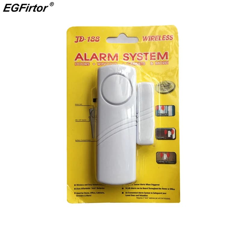 Indipendente di Legno Porta Finestra Del Sensore di Allarme Rivelatore Con 90Db Buzzer Antifurto Sistema di Allarme di Sicurezza Batteria AAA