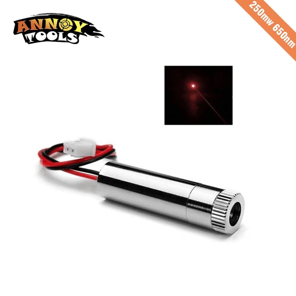 250mW 650nm Red Laser Pointer Module High Power Laser With Focus Machine DIY Engraving Laser Head