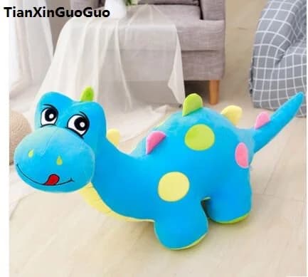 large 80cm blue cartoon dinosaur plush toy Q edition dinosaur soft doll throw pillow birthday gift s1035