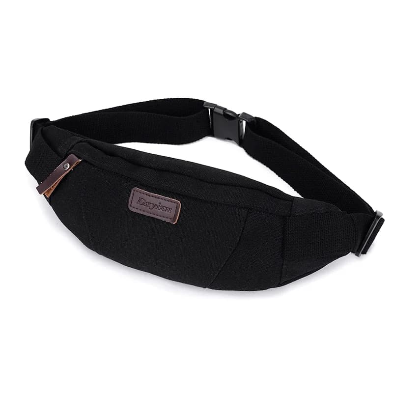 Marsupio da Uomo in Tela con Tracolla Porta Cellulare, Borsa da Vita per Viaggi e Alpinismo