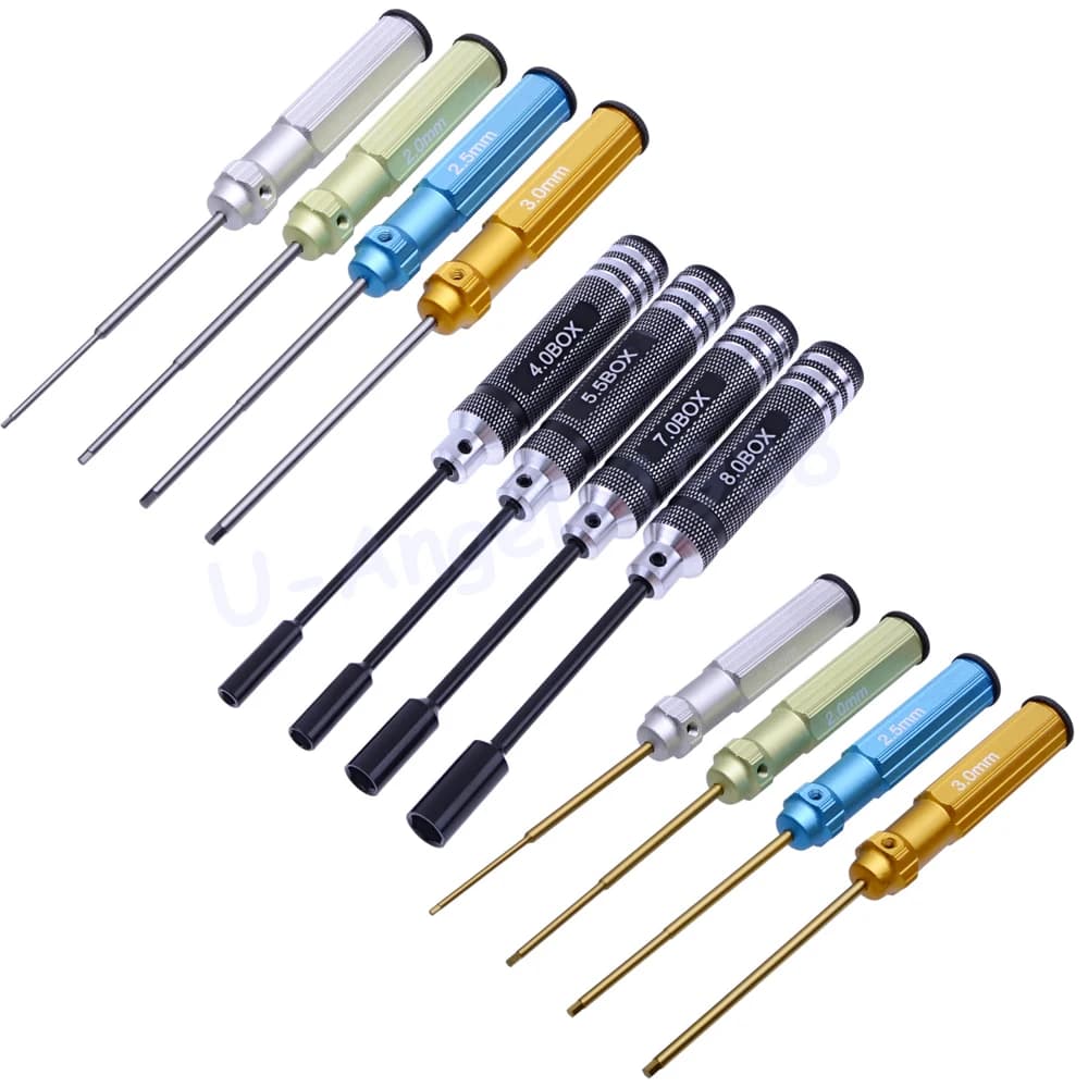RC Tools 4 pezzi set di cacciaviti esagonali placcatura in titanio temprato 1.5 2.0 2.5 3.0mm cacciavite per RC elicottero Barca Auto giocattoli