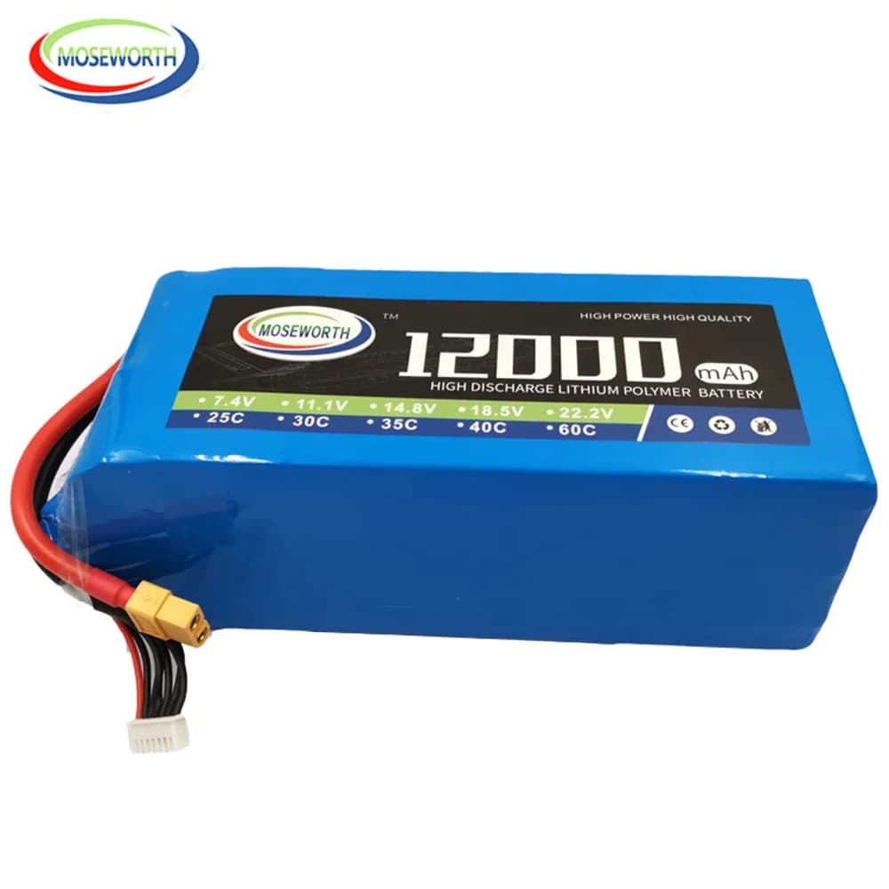 Batteria LiPo per aerei RC 22.2V 12000mAh 25C 6S per aereo RC Drone Quadrotor auto barca elicottero 6S batterie RC LiPo 22.2V