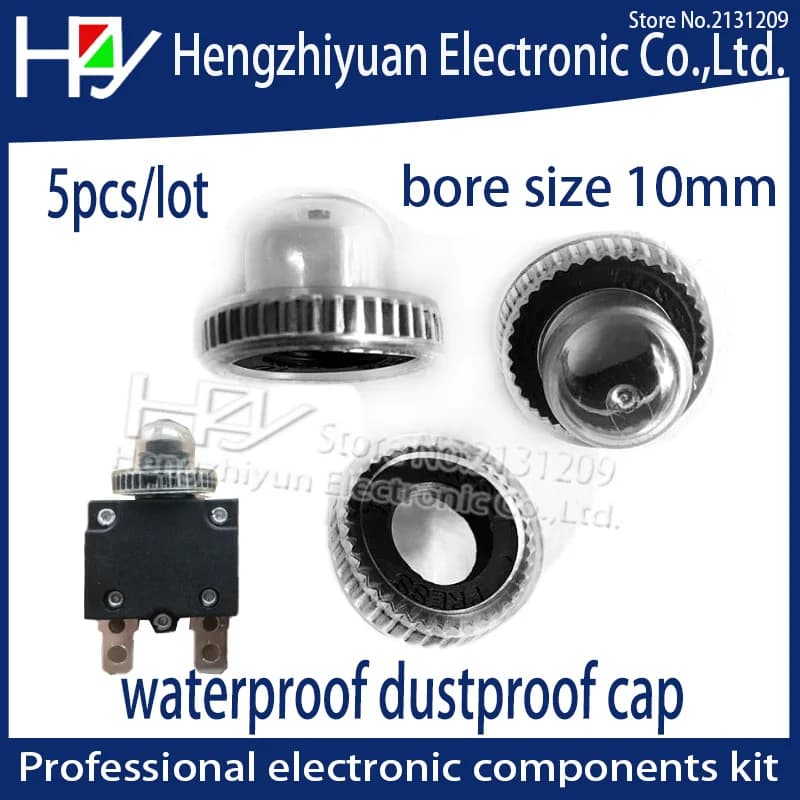 Hzy 5 pz/lotto interruttore di sovraccarico termico protector circuit breaker impermeabile antipolvere cap 15*19 MILLIMETRI di diametro 10 millimetri incatramata del Keycap