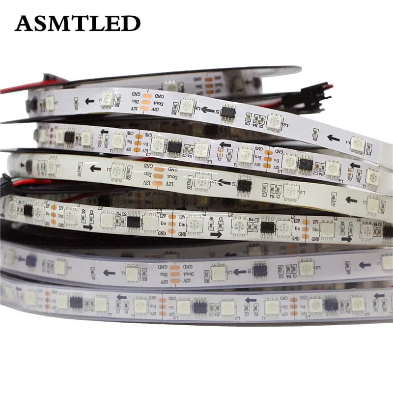 WS2811 led pixel strip light Programmabile individualmente RGB DC 12V led strip led neon light tape lampada a nastro IP30/IP65/IP67