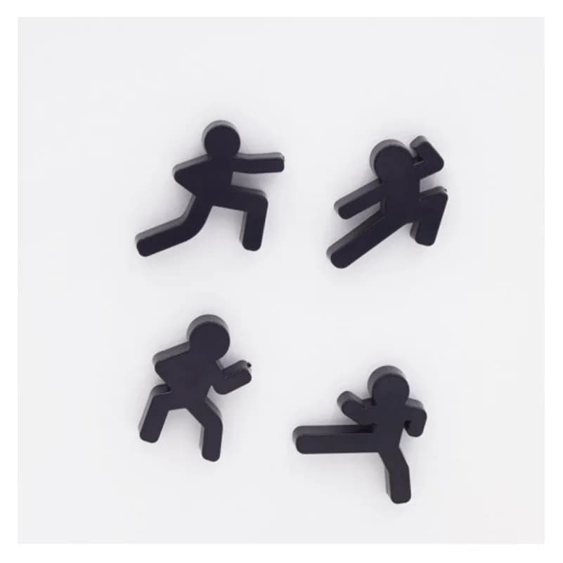 4 Pcs/Set Creative Black Man Fridge Magnet Refrigerator Magnetic Message Clip Home Decorations
