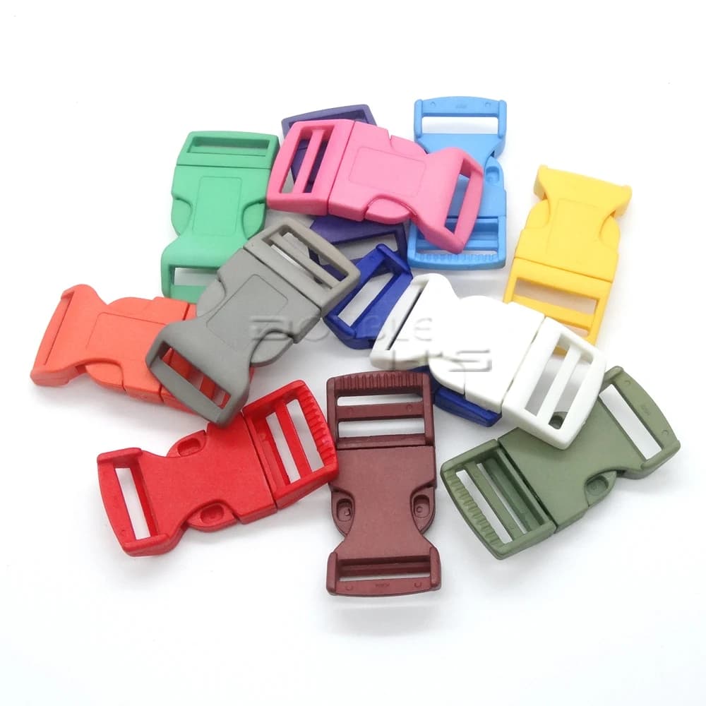 5 pz/lotto 1 "Colore Misto di Plastica Curva Fibbie A Rilascio Laterale Cinghie Zaino Tessitura 26mm Accessori Hardware