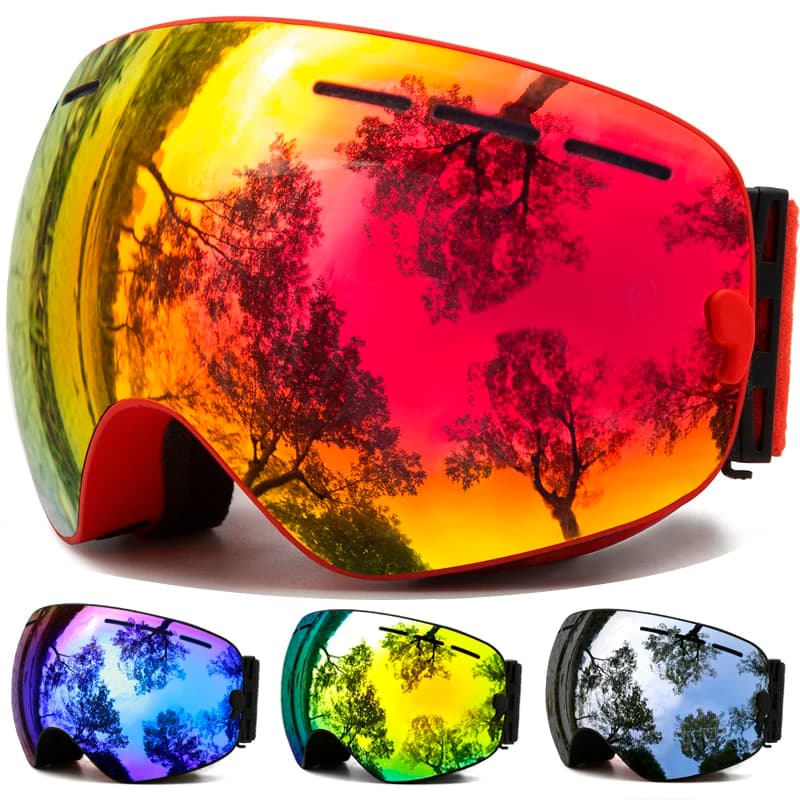 Occhiali da sci, occhiali per sport invernali sulla neve con protezione UV antiappannamento per uomo donna lente intercambiabile per giovani - Occhiali premium