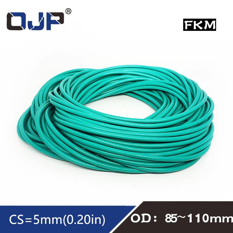 1PC Green Rubber Ring FKM O Ring Tenuta 5mm Thickness OD85/90/95/100/105/110mm Rubber O-Ring Tenuta Gasket Oil Oring Fuel Washer