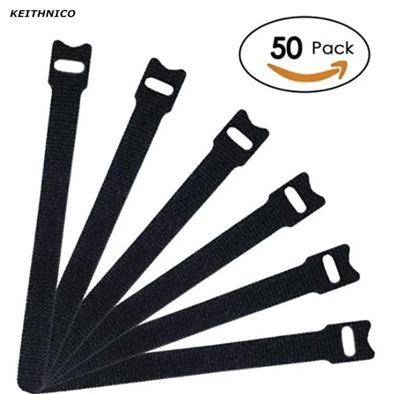 50Pcs fascette fermacavi riutilizzabili fascette fermacavi regolabili multiuso fissaggio filo organizzatore supporto per fune 12*200mm