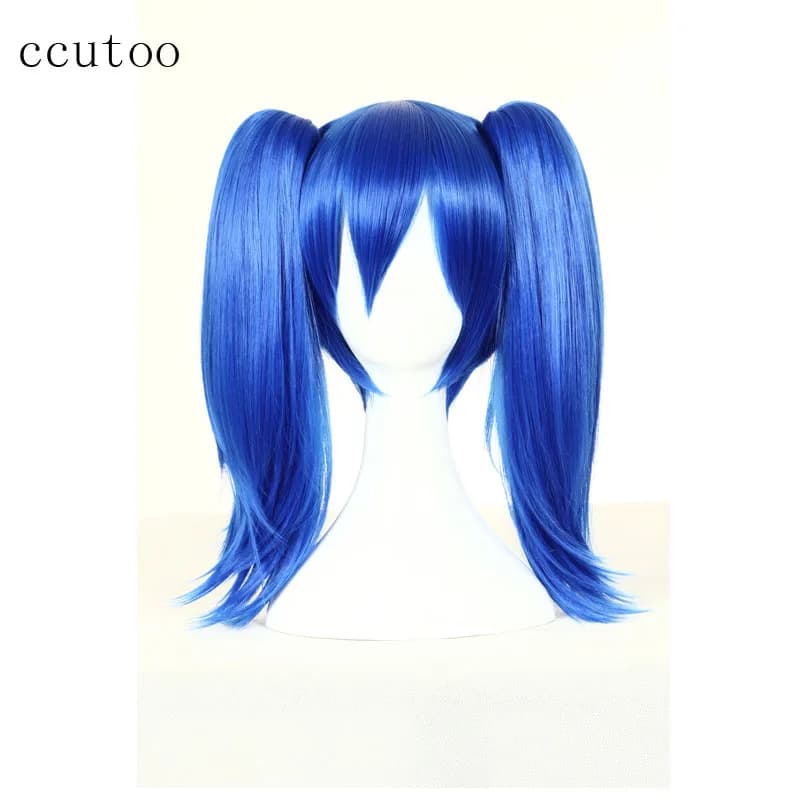 Ccutoo Kagerou Project Enomoto Takane Parrucche cosplay per capelli sintetici ricci blu + coda di cavallo a due clip
