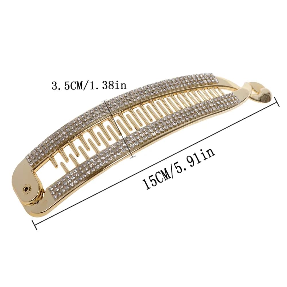 Accessori per capelli chic da donna Strass Artigli per capelli con perla simulata Clip in acrilico Banana intrecciata piatta per capelli di squalo Morsetto per granchio