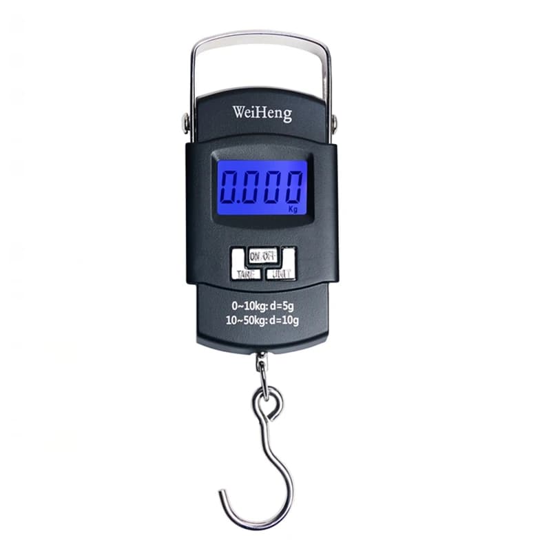 50KG 5g LCD Digitale Gancio di Pesca Bilancia 50Kg Mini Tasca Valigia Gru Bilancia Da Cucina Grammo Bagagli In Metallo Appendere Bilanciamento
