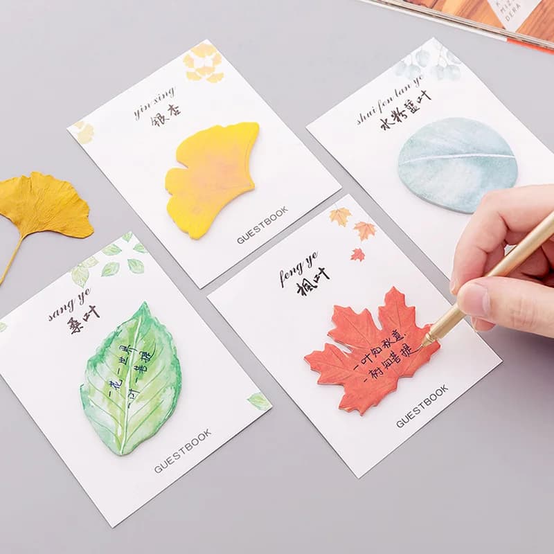 Creativo Simulato foglie Sticky Notes in aula Memo Pad Adesivo di Carta Regalo foglia per adesivi Frigo Sticker N volte