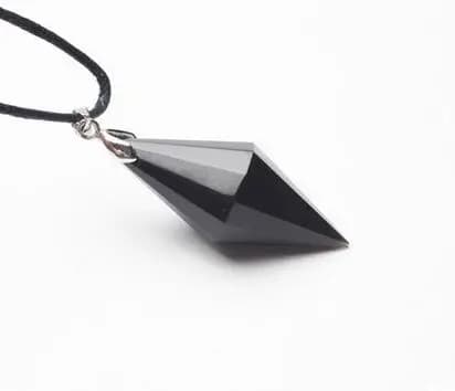 Free shipping Natural obsidian pendulum pendant with rope free shipping