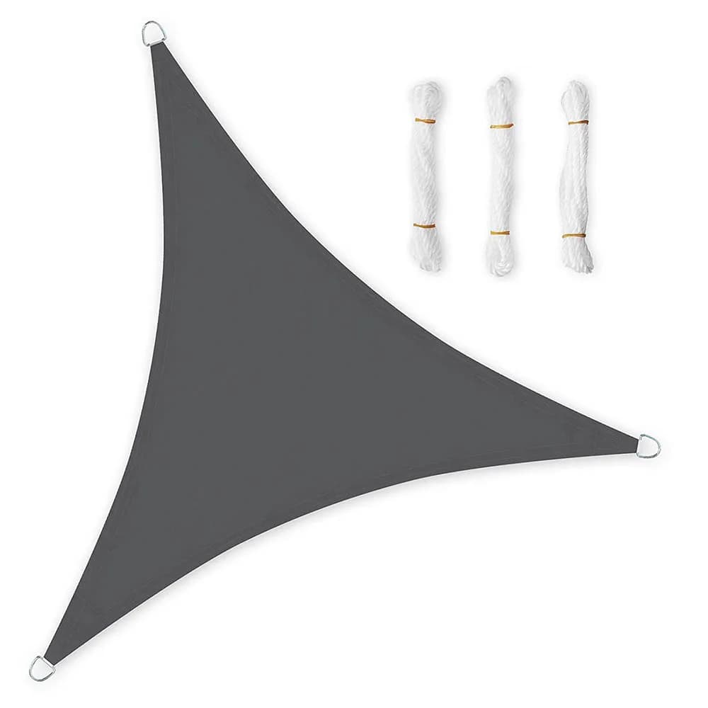 Sole Rifugi Portatile Triangolo Forma di Sole Vela Protezione UV Protezione Solare Esterna Tenda A Baldacchino Spiaggia Impermeabile Tenda Telo Grigio