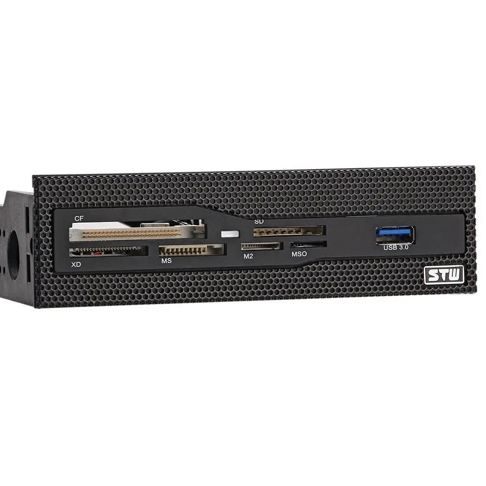 Pc 5.25 "Bay Mesh All In one USB del Pannello Frontale CF/XD/MS/M2/SD/TF Interno USB 2. 0 lettore di Schede Memoria Flash del USB, 1 USB 3.0 porta