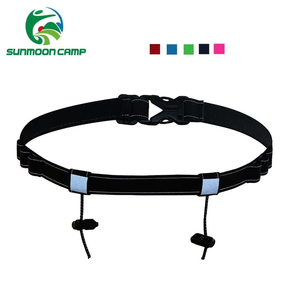 Unisex Reflective Race and Jogging Race Number Belt Life Package Bib Support Day Belt for Triathlon Marathon Cycling Moto 6 Gel Loop