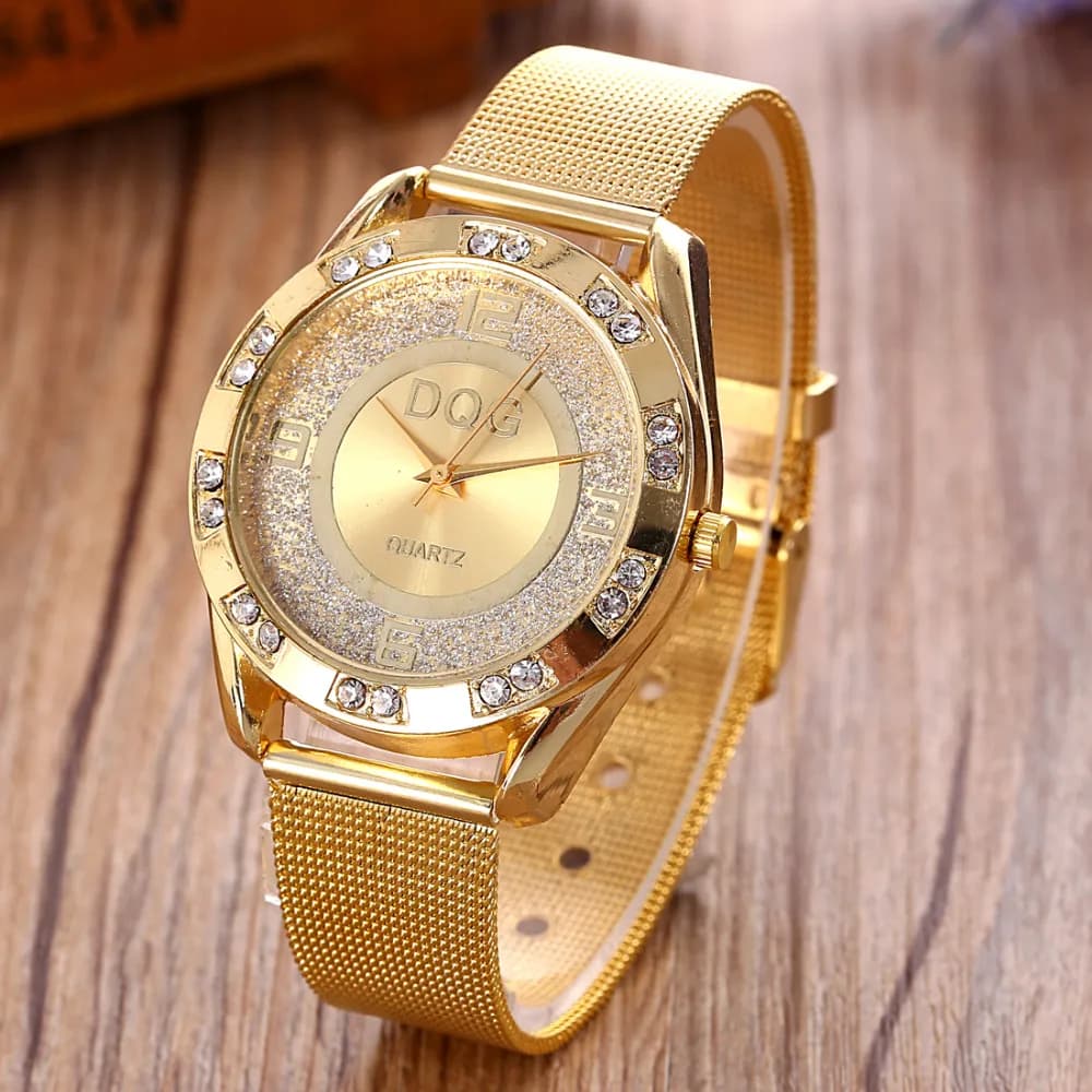 Luxury Brand Golden Stainless Steel Strap Quartz Wristwatches Brand New Fashion Simple Women's Watches Women's Relogio Hot Female
