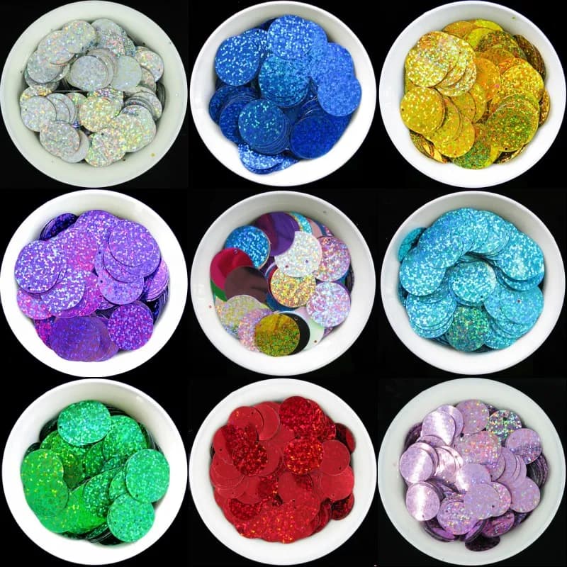ISequins 25 millimetri Grande Rotonda Paillettes Per Le Imbarcazioni FAI DA TE Ologramma Laser Paillettes Creazione di Gioielli Vestito da ballo di Pancia Cucire Accessori