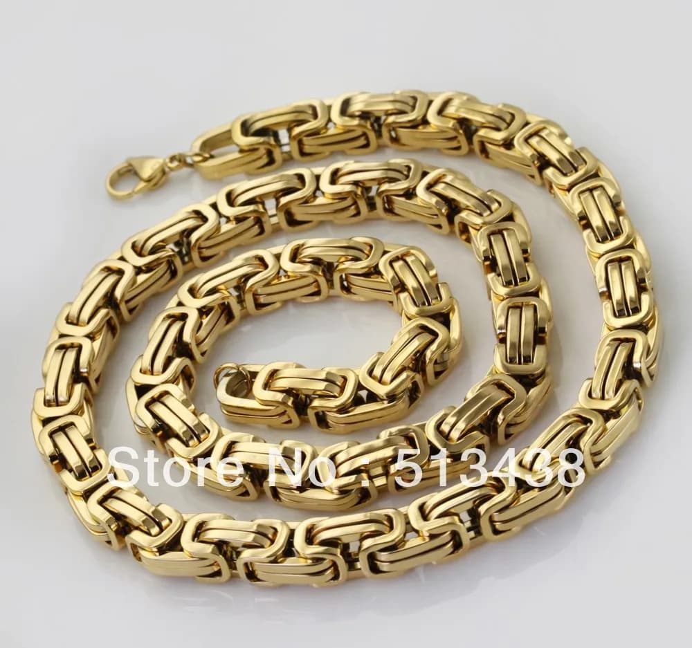 Collana da uomo con catena affascinante bizantina in acciaio inossidabile da 8 mm 23,6''