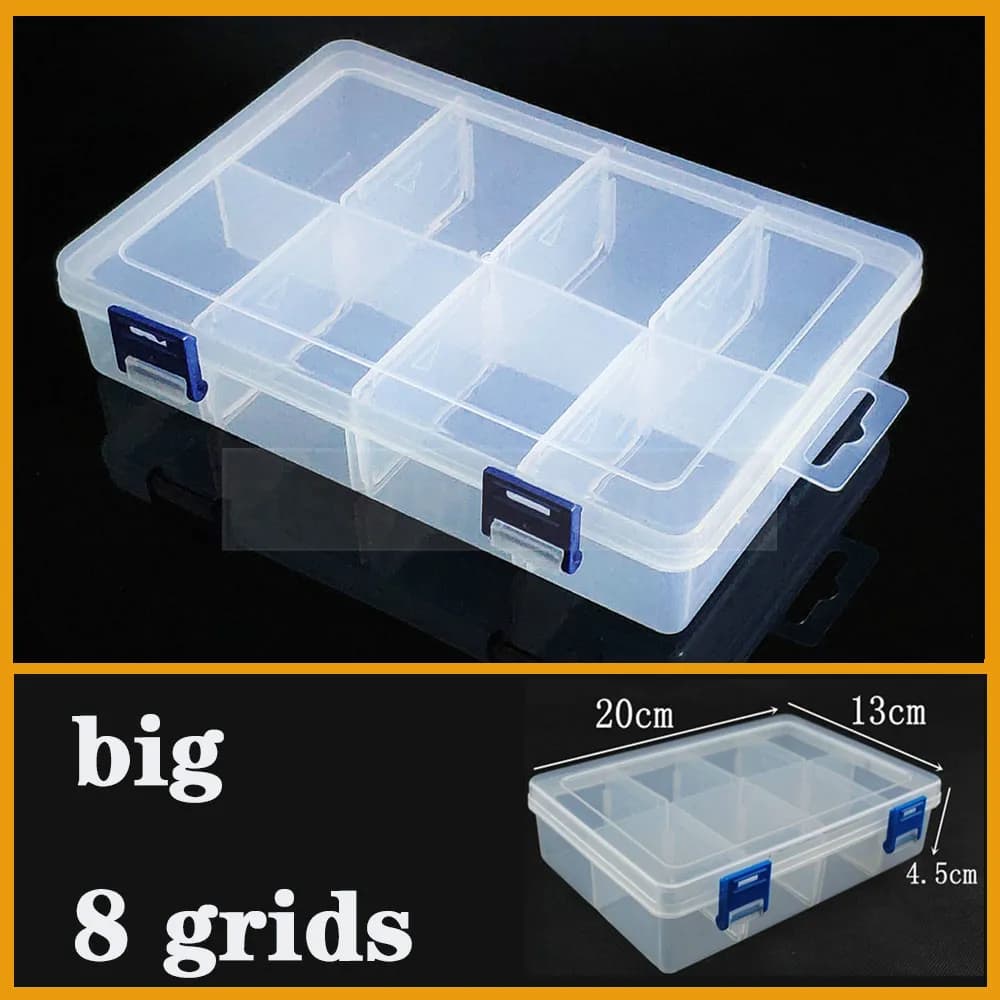 8 Griglia Scatola di Plastica Pratico Regolabile Vano Del Branello Dei Monili di Caso di Immagazzinaggio Vite Cassa Del Supporto di Visualizzazione Organizzatore Container