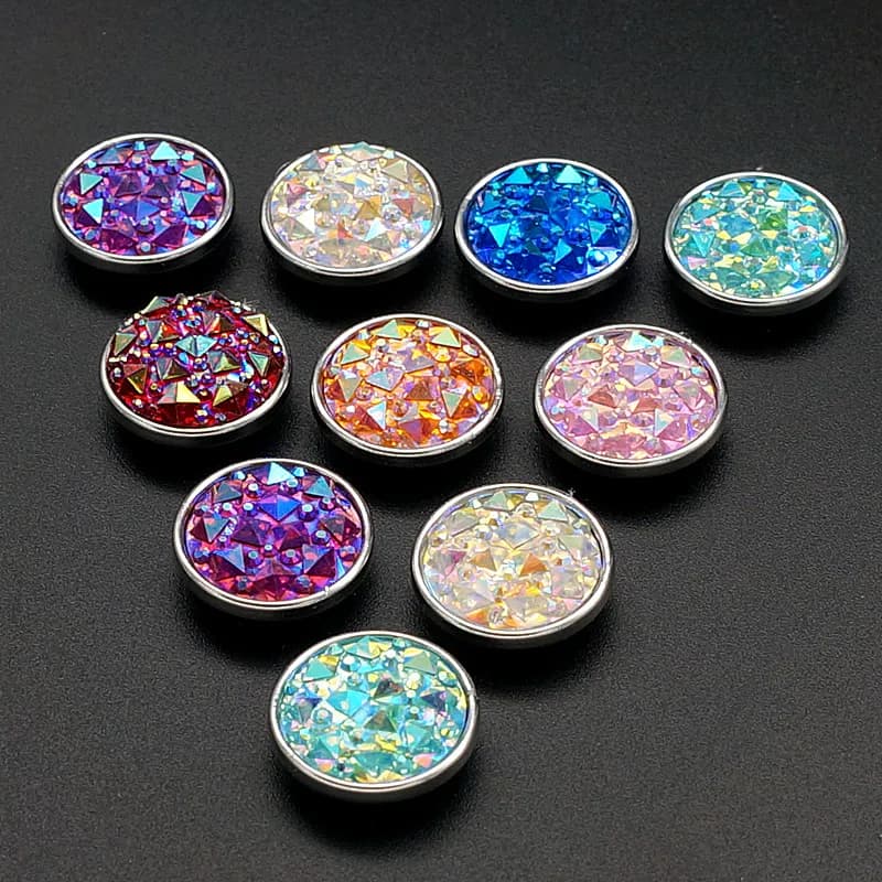 Nuova vendita calda NS0030 misti 10 pezzi 18MM bottoni a pressione in resina acrilica irregolari adatti braccialetti a scatto fai da te all'ingrosso di gioielli