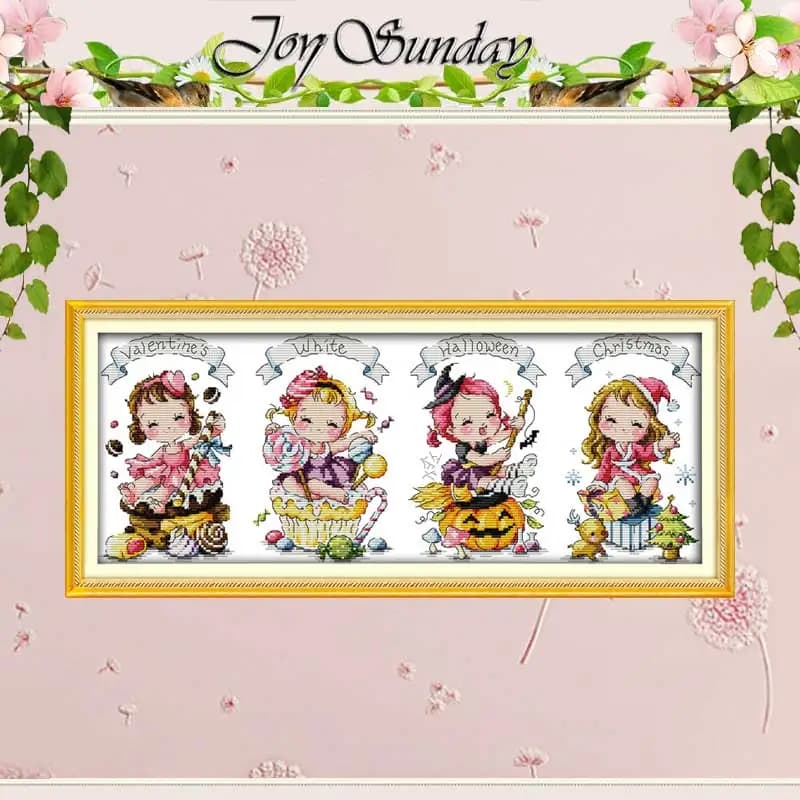 The Special Festival Patterns Counted Cross Stitch Set DIY 11CT 14CT 16CT Stamped DMC Cross-stitch Kit Embroidery Needlework
