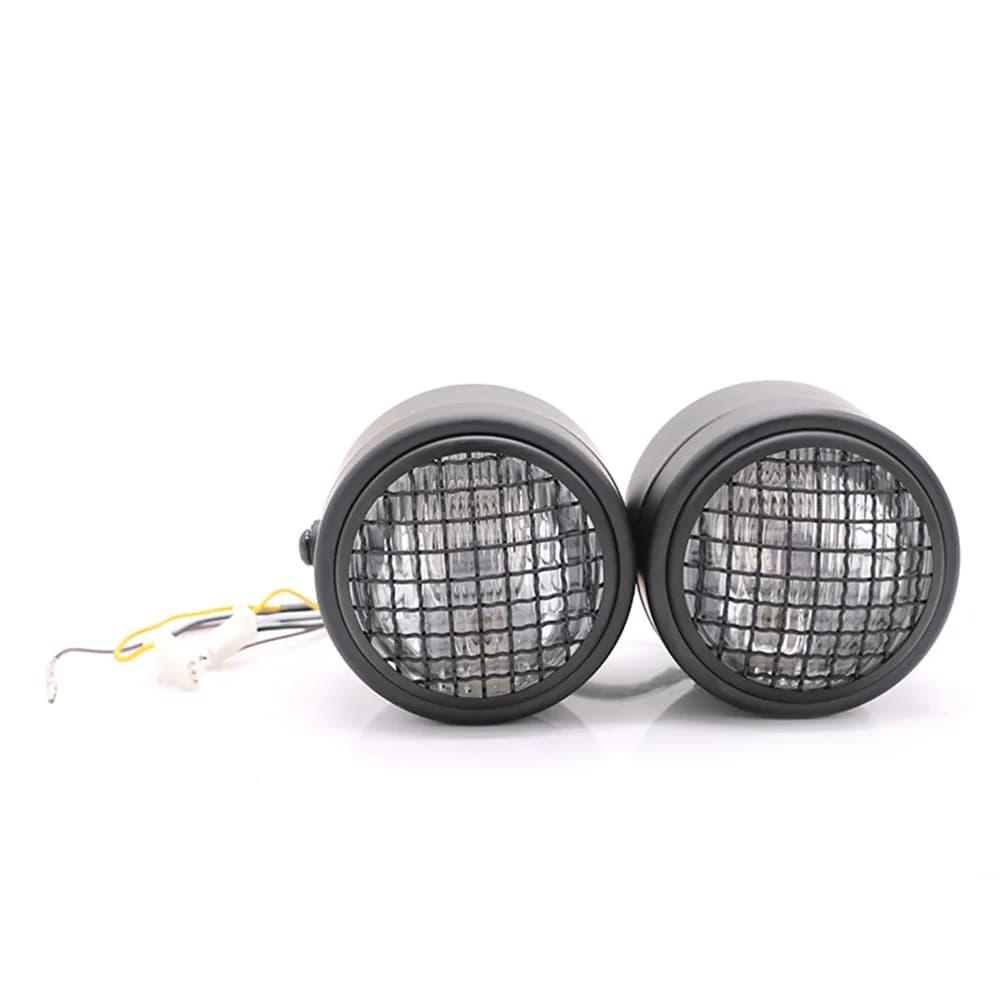 3.5" dual-motor light with 12V wire mesh grille for motorcycle Harley Dual Sport Dirt Bikes 35W