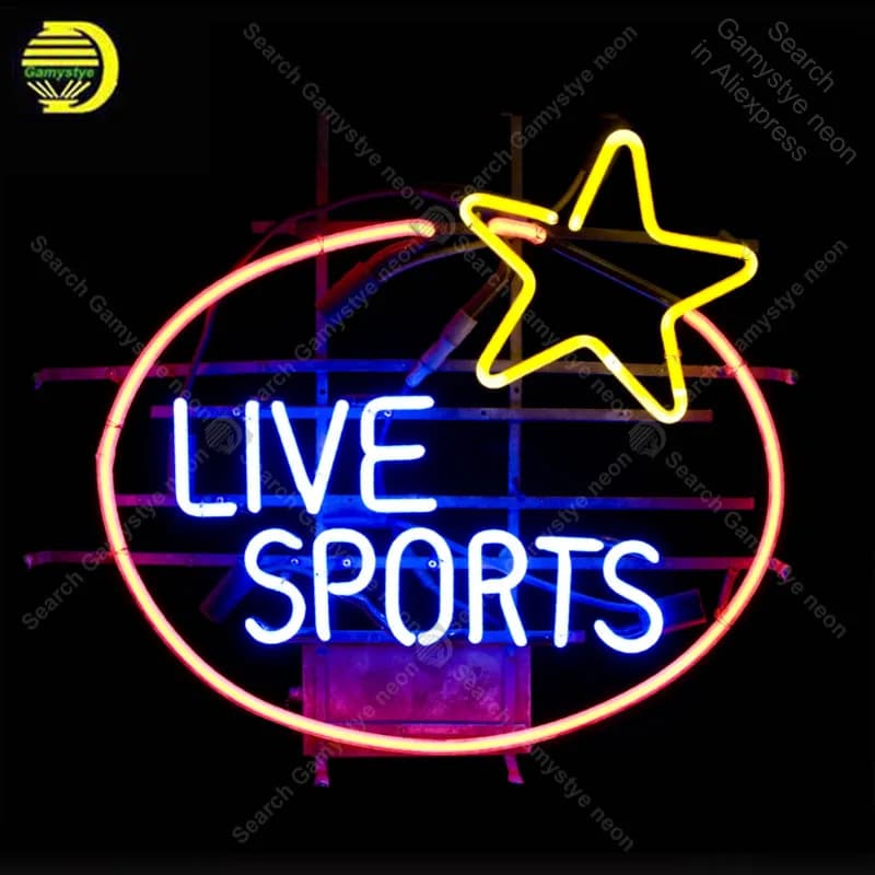 Insegna al neon per sport dal vivo Lampada al neon Stella Tubo di VETRO reale Affiche Decorazione al neon Finestra di casa Artigianato anuncio luminoso Dropshipping