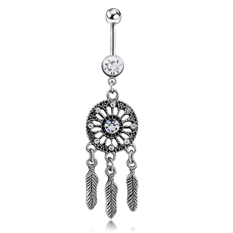 HOT Selling Austria Crystal Surgical Steel Dream Catcher Belly Button Rings Navel Piercing Pircing Ombligo Nombril