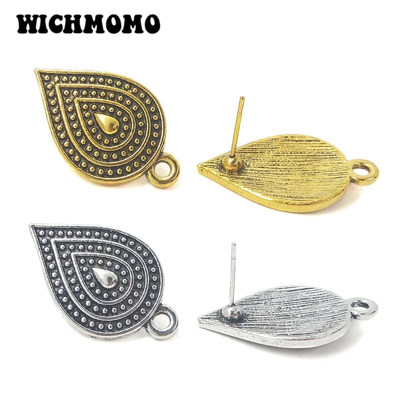 Nuovo 6 pcs 16*26 MM Retro Oro Goccioline di Acqua di Figura Della Base Dell'orecchino Orecchino Connettore per Orecchini FAI DA TE Accessori