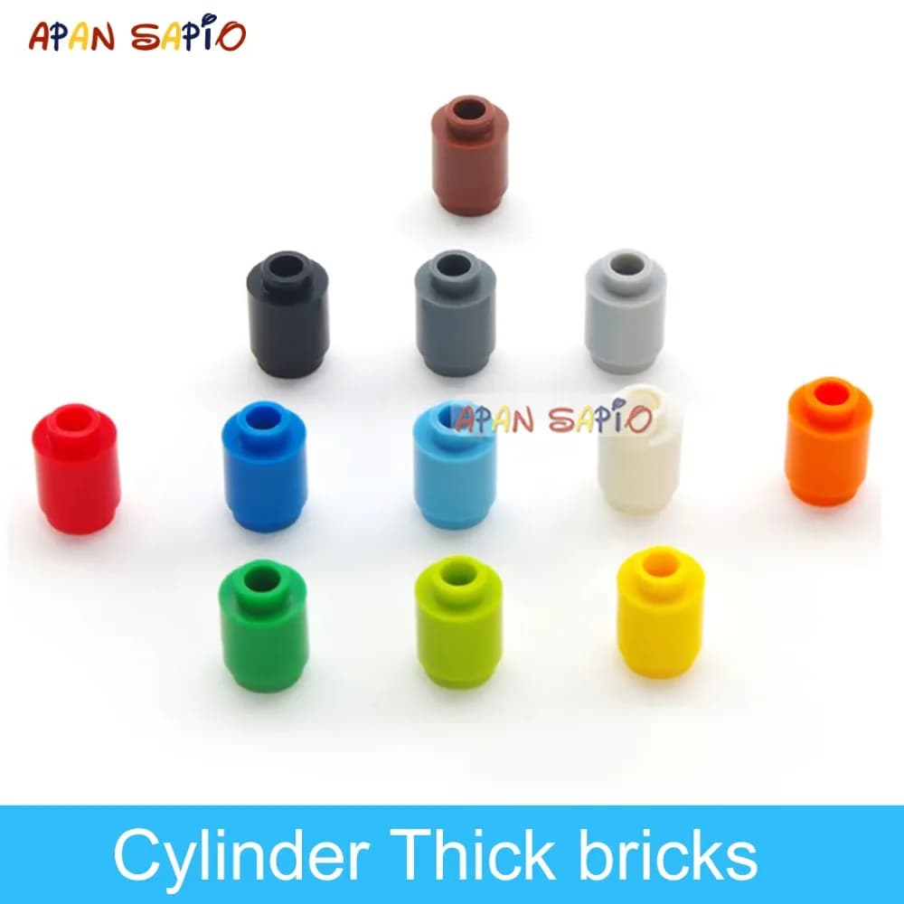 200 pz FAI DA TE Blocchi di Costruzione Figure Mattoni Cilindro 12 Colori Educativi Formato Creativo Compatibile Con 3062 Giocattoli per I Bambini