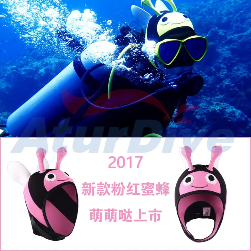Submersible 4mm submerged wigs a small bee of custom comics thermal sun hat snorkel gift cap of comic book cap diving helmet Solar Protection