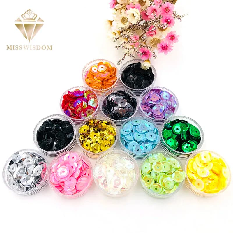 NUOVO commercio all'ingrosso 10g/250g/500g 6 millimetri PVC di figura Rotonda di forma Concava con foro cucire su Paillettes artigianato decorazione di cerimonia nuziale accessori