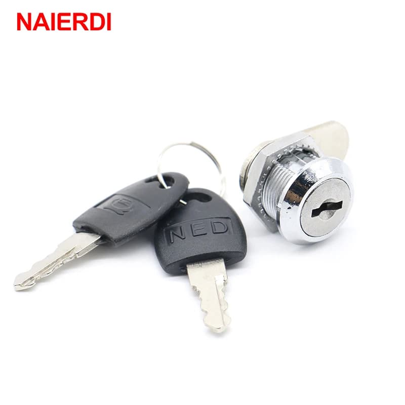 NAIERDI Serratura a cilindro a camma Porta dell'armadio Cassetta postale Cassetto dell'armadio Lucchetto Serrature di sicurezza con chiavi in plastica Ferramenta per mobili