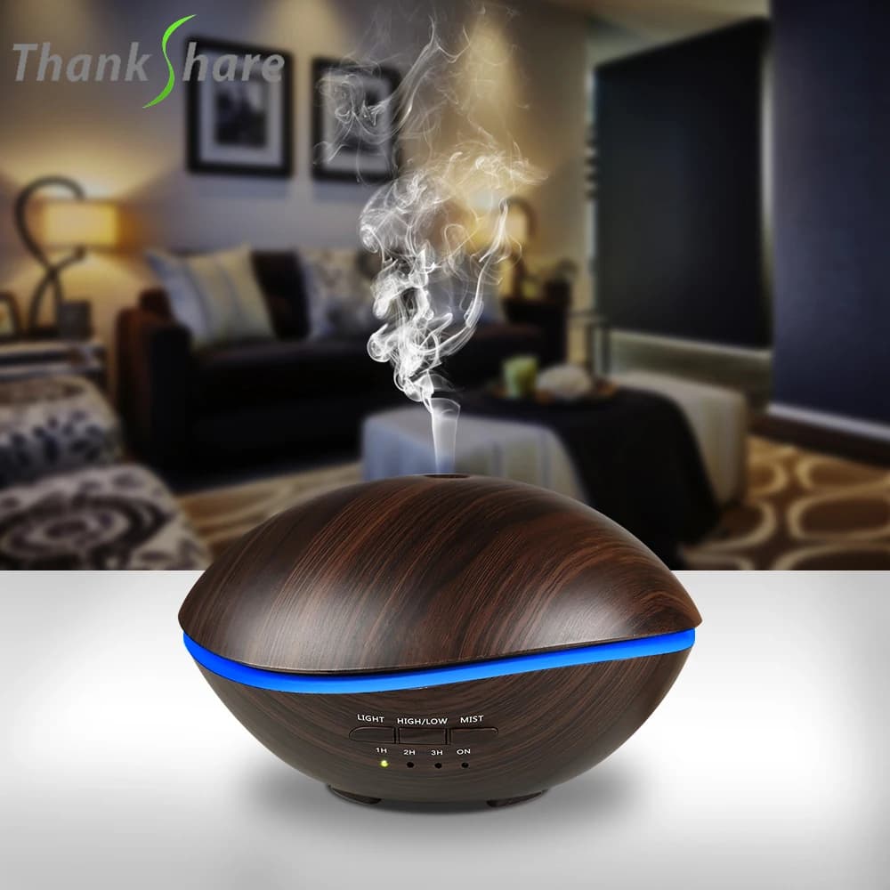 500ml Aria Umidificatore Ad Ultrasuoni Diffusore di Olio Essenziale Difusore di Balena di Legno Atomizzatore Creatore di Nebbia D'aria Per La Casa Ufficio Camera Da Letto