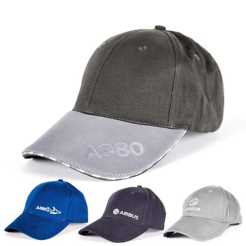 AIRBUS A380 Berretto da baseball Del Ricamo Del Cappello Del Cotone Blu/Grigio, Regolabile, regalo per Il Personale di Volo Aeroporto Crew Pilot donne Degli Uomini