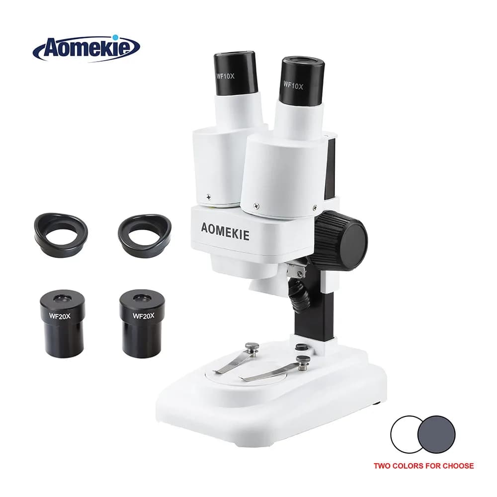 AOMEKIE Microscopio stereo binoculare 20X/40X sopra luci a LED Strumento di saldatura PCB Riparazione di telefoni cellulari Microscopio per osservazione minerale
