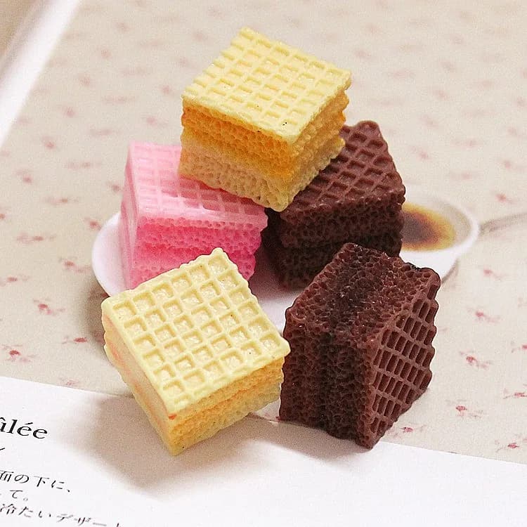 8 pz Charms melma con biscotto Wafer cioccolato caffè torta resina Flatback di perle di melma per ornamento Scrapbook artigianato fai da te