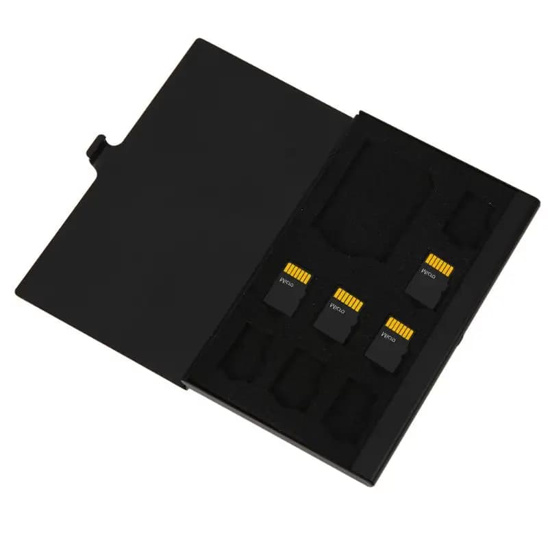 ALLYSEED In Aluminum Alloy Monostrate Duro Handbags SD/Micro SD/TF Memory Card Support Cover Protector Card