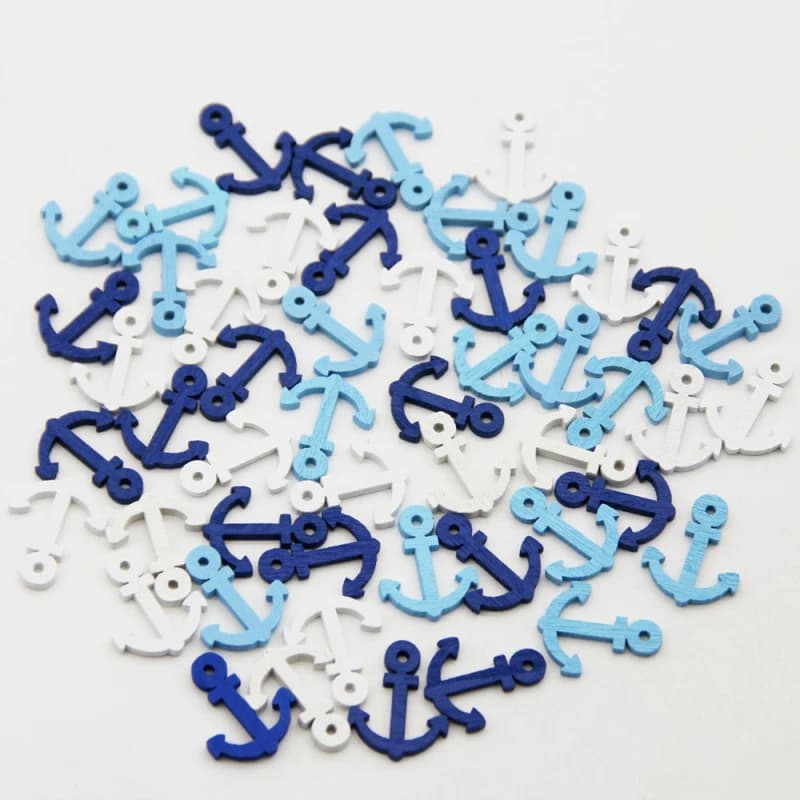50PCS Della Miscela Bottoni Per L'artigianato Scrapbooking Accessori di Ancoraggio della Barca di Legno Mestiere di Legno Bottoni di Nozze FAI Da TE Cucito Decorazione
