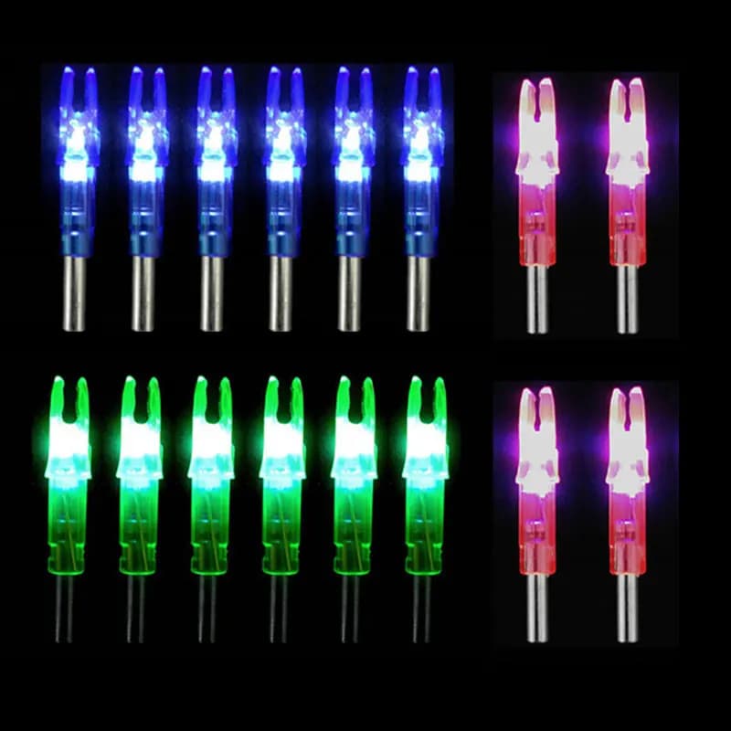 6pcs Hunting LED Glowing Arrow Nocks Crossbow Compound & Recurve Bow ID6.2mm LED Lighted Archery Arrow Nock