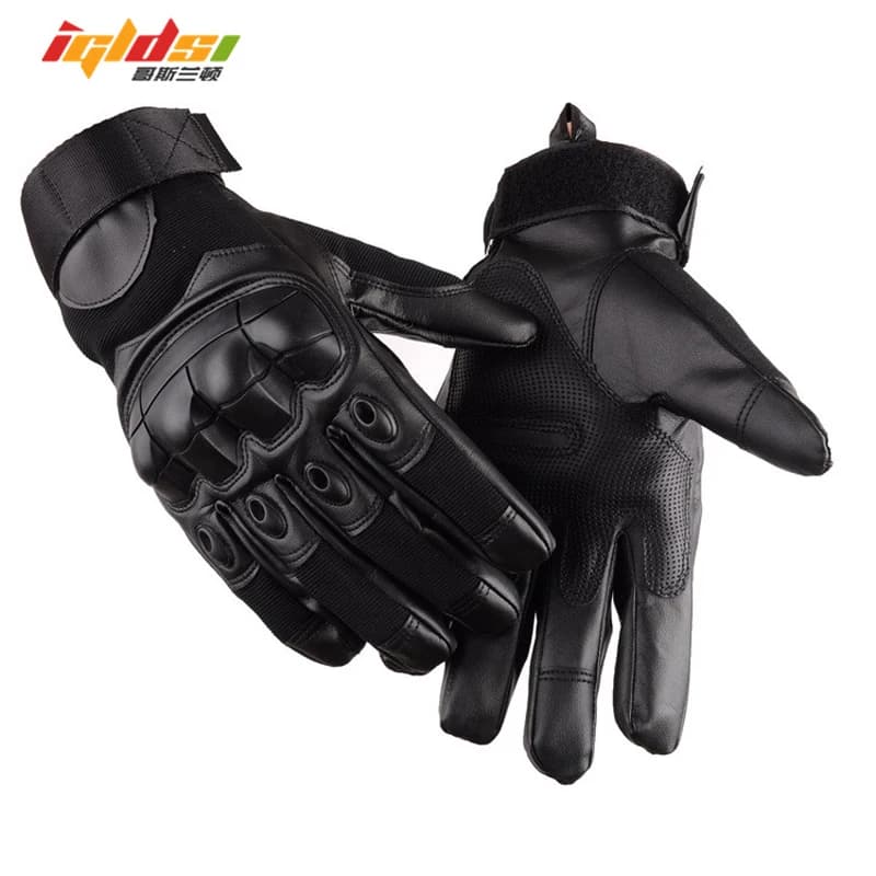 Men's PU leather combat gloves SWAT Special Forces Shoot gym gloves Knuckle Full Finger Fight Paintball gloves