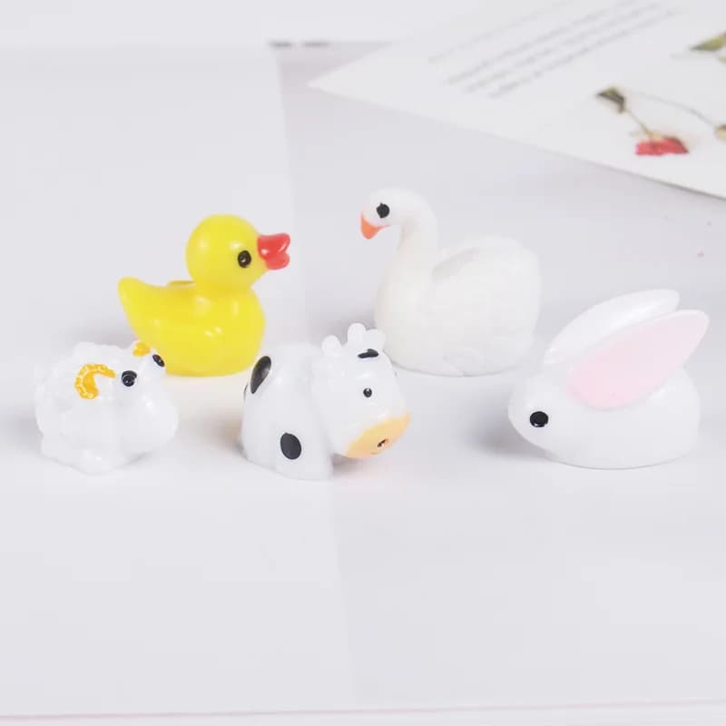 10PCS Mini Slime Pendenti E Ciondoli Resina Animali Del Fumetto Anatra Carino Mucca Coniglio Slime Accessori Che Effettuano Cessioni Per FAI DA TE Scrapbooking Artigianato