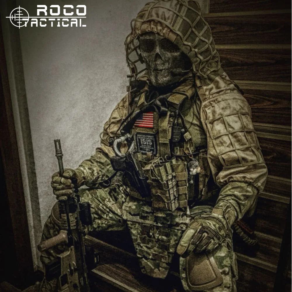 ROCOTACTICAL Military Sniper Ghillie Viper Hood Fighting Ghillie Suit Personalized Bottom Ghillie Hood Jacket Camouflage Woodland