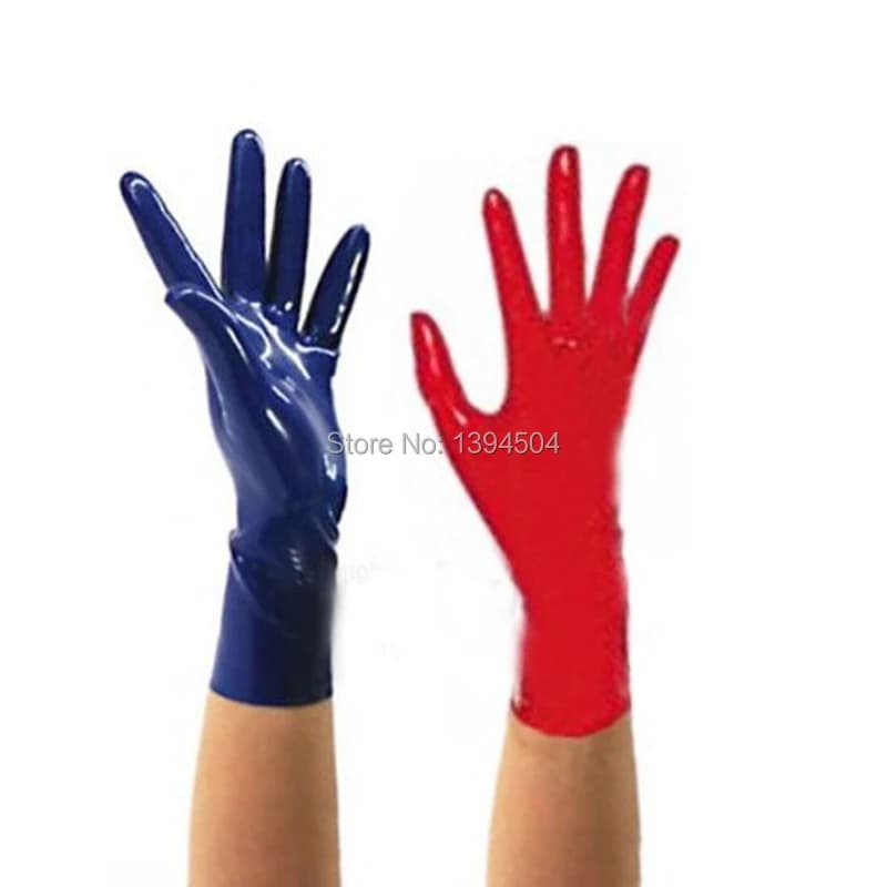 Esotico Lingerie Sexy unisex degli uomini delle donne Breve nero rosso In Lattice Guanti Da Polso cekc Zentai Fetish senza impiombato linea