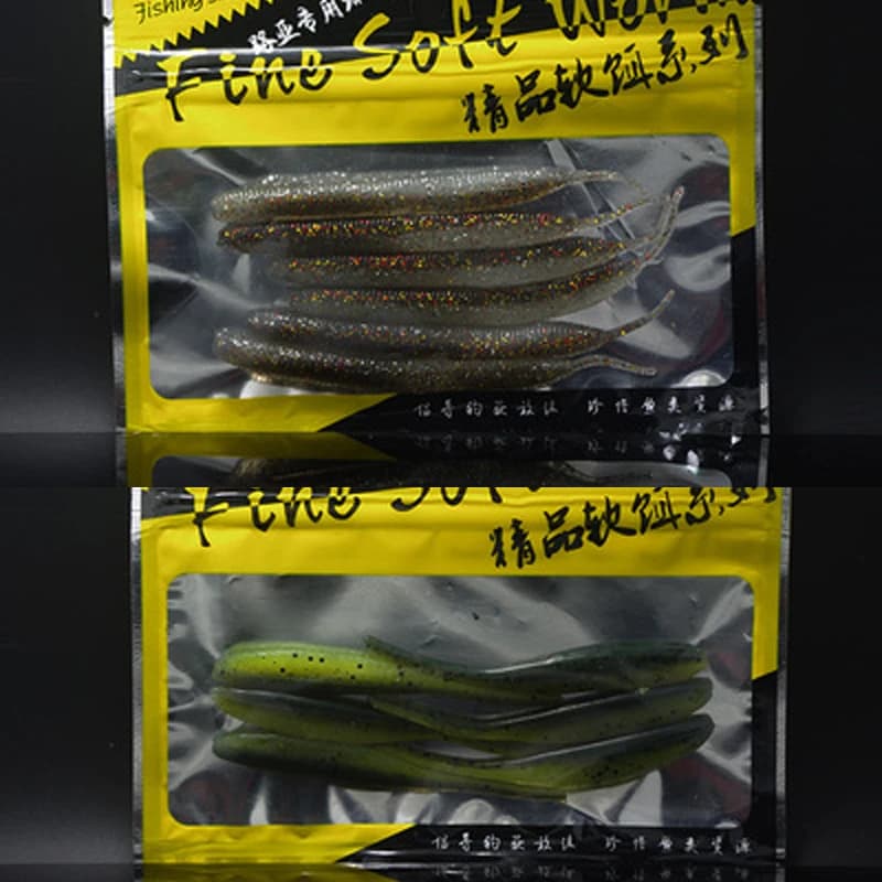 Japan Needle Tail Fish 6 Pieces Bag Jig Head Use TEXAS RIG Fishing Lure Soft Bait Bass Bait Fine Worm