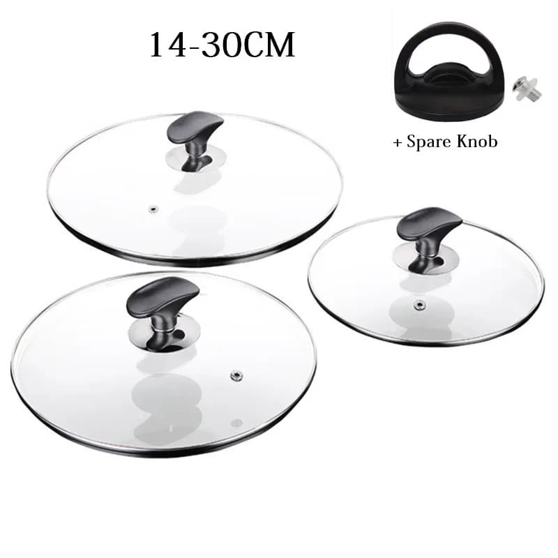 14-30 CENTIMETRI Cooking Pots and Tools for Cooking Covers For Pan Temperate Glass Cover For Casseruola Wok Pail Cover With Manopola Cooking pan Cooking Pot Pentolame and Tools for Cooking Parts